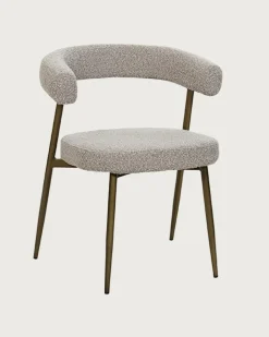 Uniqka Chaises^Lot de 4 chaises Agda en tissu et pieds métal