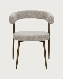 Uniqka Chaises^Lot de 4 chaises Agda en tissu et pieds métal