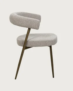 Uniqka Chaises^Lot de 4 chaises Agda en tissu et pieds métal