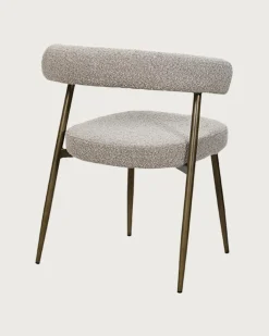 Uniqka Chaises^Lot de 4 chaises Agda en tissu et pieds métal
