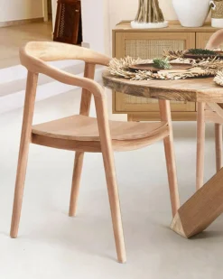 Uniqka Chaises^Lot de 2 chaises Charline en teck massif