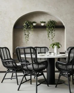 Lot de 4 chaises Sapporo en rotin noir-Uniqka Clearance
