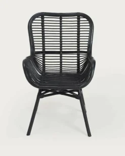 Lot de 4 chaises Sapporo en rotin noir-Uniqka Clearance