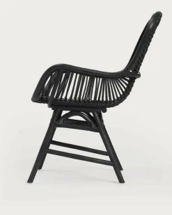Lot de 4 chaises Sapporo en rotin noir-Uniqka Clearance