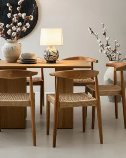 Uniqka Chaises^Lot de 2 chaises Soa en teck massif et corde synthétique