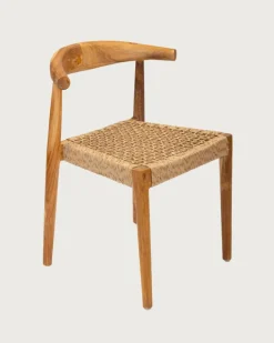 Uniqka Chaises^Lot de 2 chaises Soa en teck massif et corde synthétique