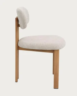 Lot de 4 chaises Zuno en tissu beige et pieds métal-Uniqka Discount