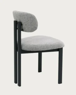 Lot de 4 chaises Zuno en tissu grise et pieds métal-Uniqka Best