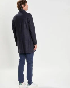 Homme Hackett London Manteaux^Manteau 100% Laine Membrane amovible imprimé Prince de Galles bleu