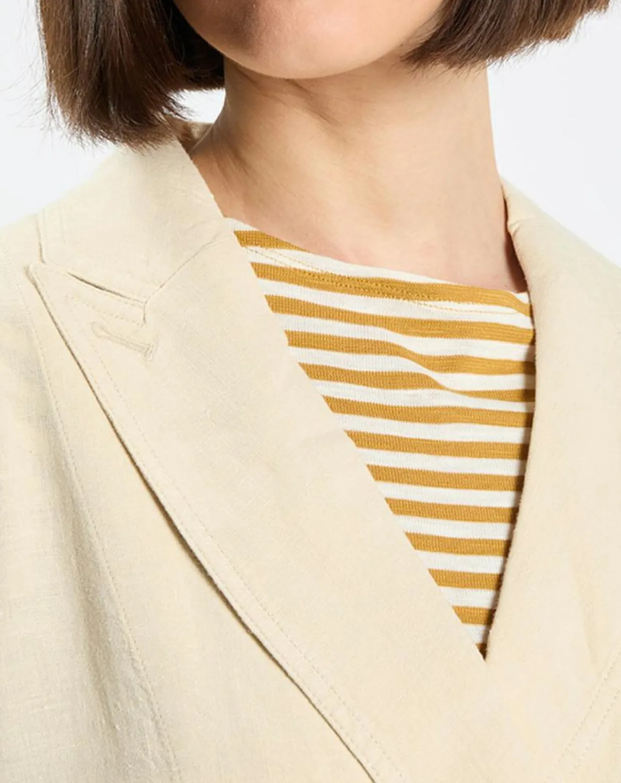Manteau 100% Lin double boutonnage beige-Marc O'Polo Sale