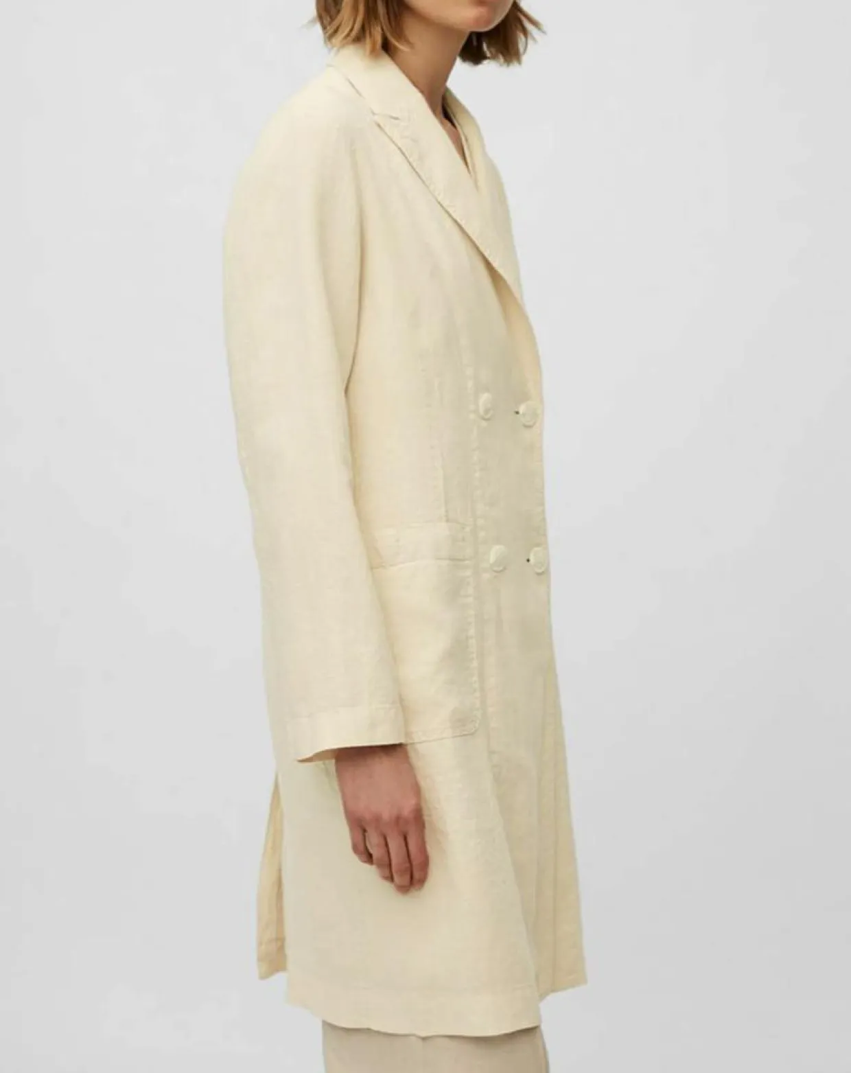 Manteau 100% Lin double boutonnage beige-Marc O'Polo Sale