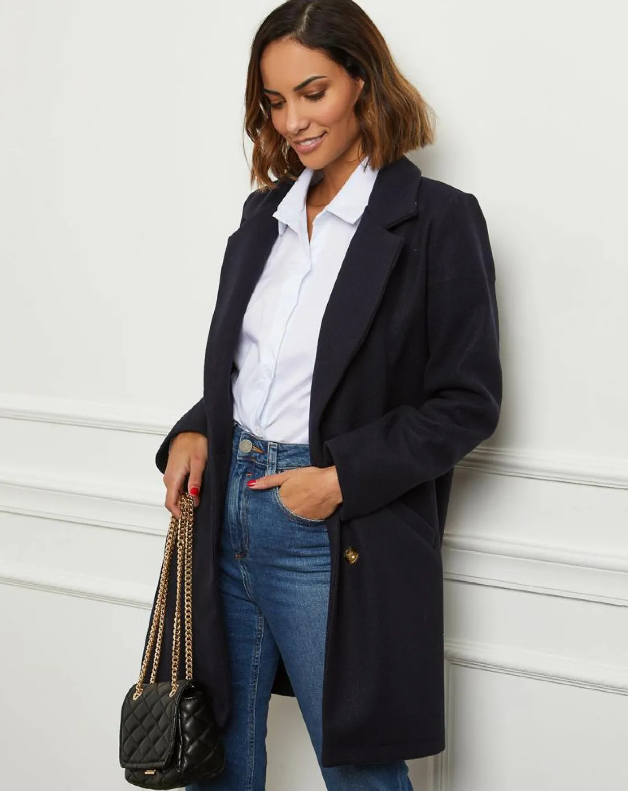 Manteau Bleuet marine-L'Armoire de Suzette Clearance