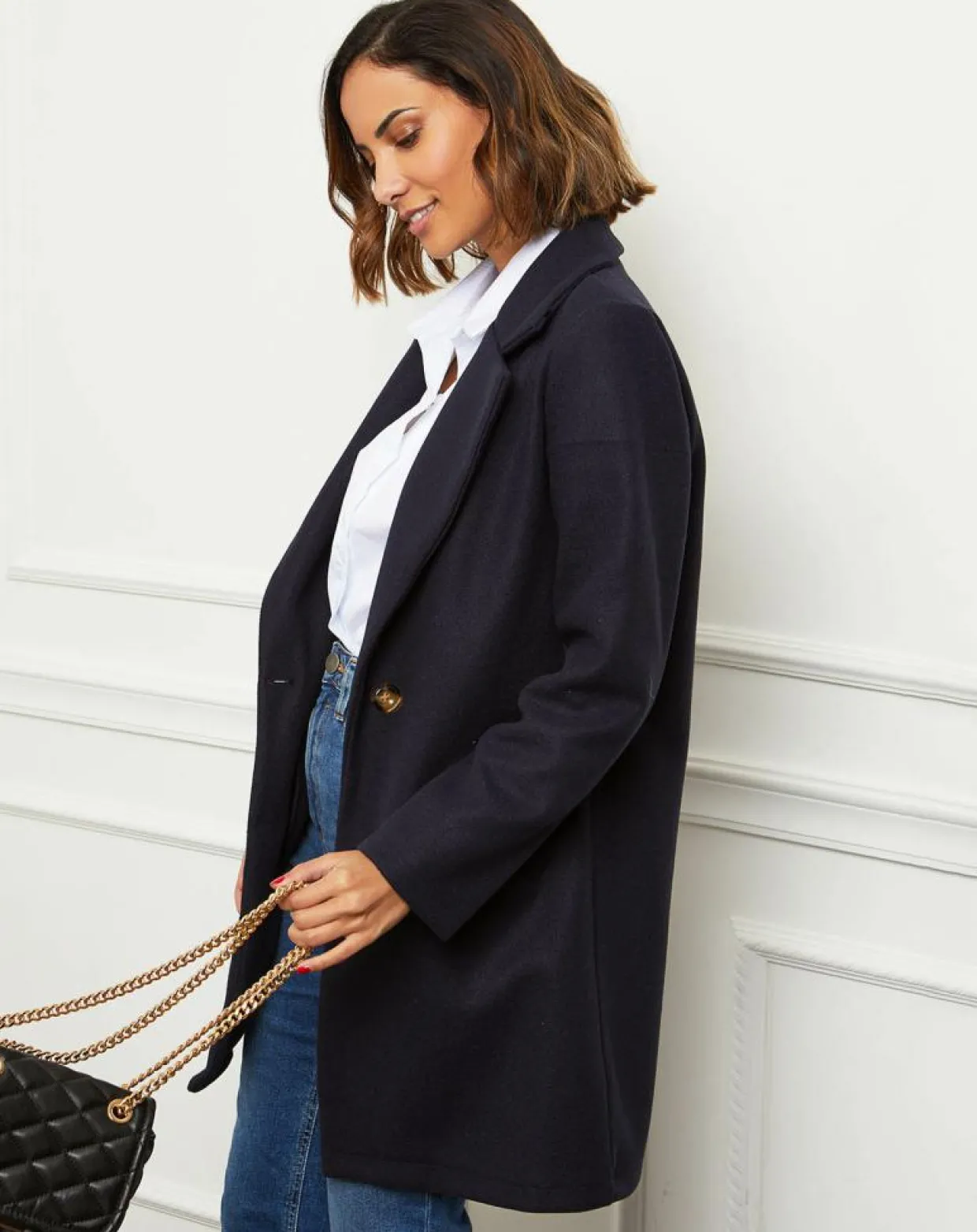 Manteau Bleuet marine-L'Armoire de Suzette Clearance