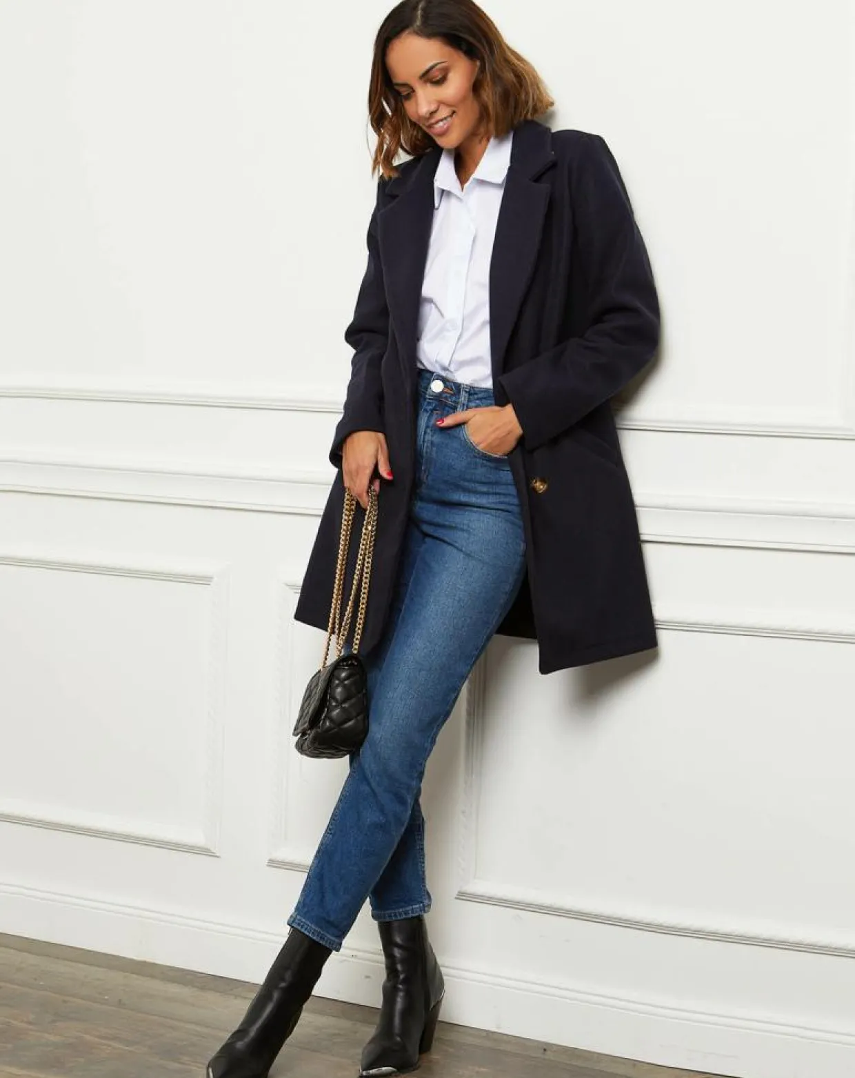 Manteau Bleuet marine-L'Armoire de Suzette Clearance