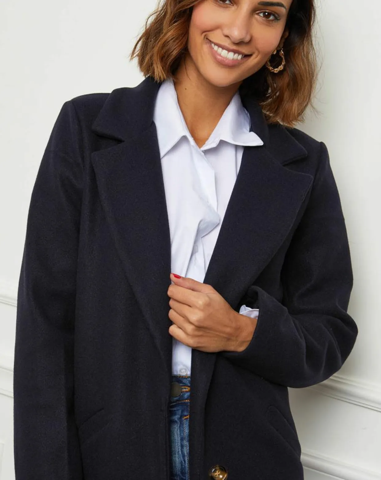 Manteau Bleuet marine-L'Armoire de Suzette Clearance