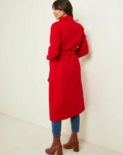 Manteau Camélia rouge-L'Armoire de Suzette Sale