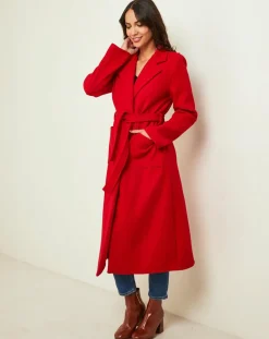 Manteau Camélia rouge-L'Armoire de Suzette Sale