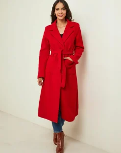 Manteau Camélia rouge-L'Armoire de Suzette Sale