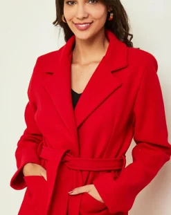 Manteau Camélia rouge-L'Armoire de Suzette Sale