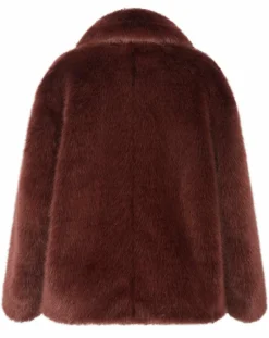 Femme Manoush Manteaux^Manteau court en Fausse Fourrure Bijou choco