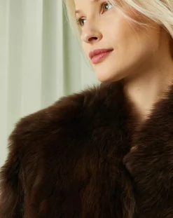Manteau court réversible en Cuir & Fourrure Aggravi marron-MaxMara Sale