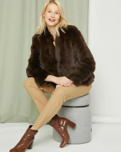 Manteau court réversible en Cuir & Fourrure Aggravi marron-MaxMara Sale