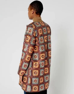 Femme Manoush Manteaux^Manteau Crochet Paillette sequins chocolat