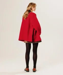 Femme Rodier Manteaux^Manteau Dolorès 100% laine evasé rouge