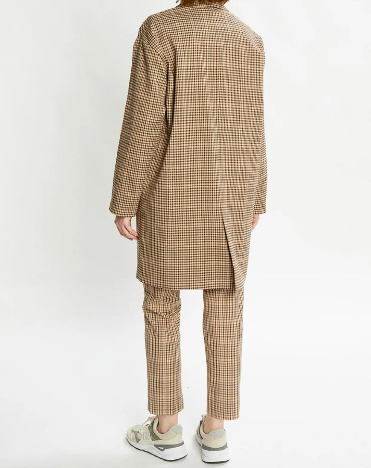 Manteau droit double boutonnage à carreaux beige/marron-Scotch & Soda Outlet