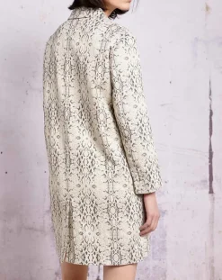 Manteau droit Qadrio python blanc-Swildens