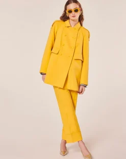 Femme Tara Jarmon Manteaux^Manteau en double coton jaune