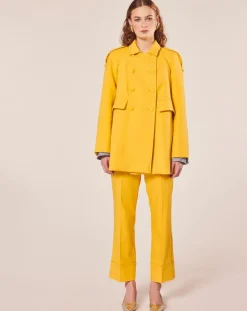 Femme Tara Jarmon Manteaux^Manteau en double coton jaune