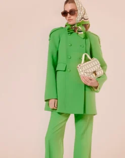 Femme Tara Jarmon Manteaux^Manteau en double coton vert
