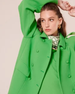 Femme Tara Jarmon Manteaux^Manteau en double coton vert