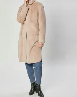 Femme Lou Andrea Manteaux^Manteau en Fausse Fourrure Olivia beige rosé