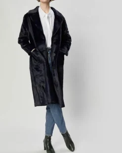 Femme Lou Andrea Manteaux^Manteau en Fausse Fourrure Eliza marine