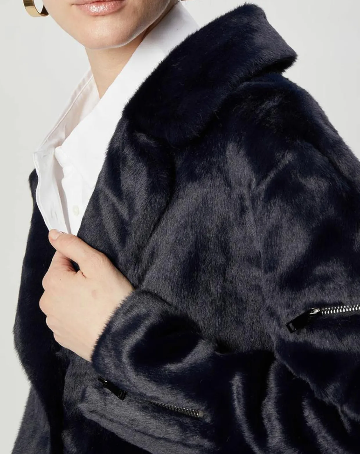 Femme Lou Andrea Manteaux^Manteau en Fausse Fourrure Eliza marine