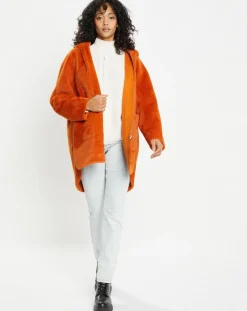 Femme Lou Andrea Manteaux^Manteau en Fausse Fourrure Avi rouille