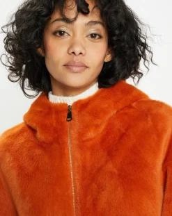 Femme Lou Andrea Manteaux^Manteau en Fausse Fourrure Avi rouille