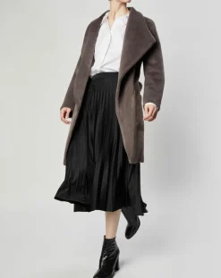 Femme Lou Andrea Manteaux^Manteau en Fausse Fourrure Carla zinc