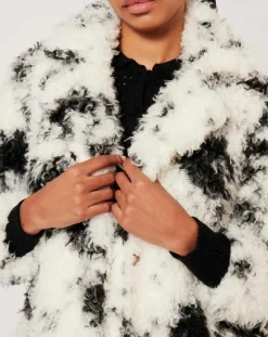Femme Manoush Manteaux^Manteau en fausse fourrure Hippy Nounours noir/blanc