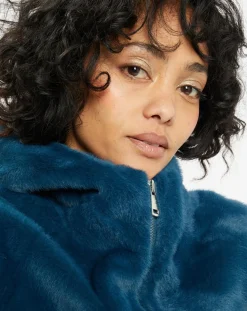Femme Lou Andrea Manteaux^Manteau en Fausse Fourrure Avi bleu