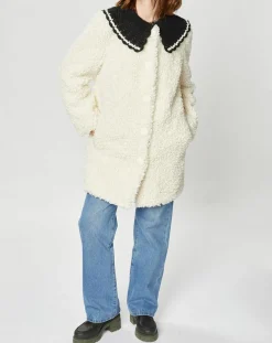 Femme Manoush Manteaux^Manteau en Fausse Fourrure Nounours col amovible écru