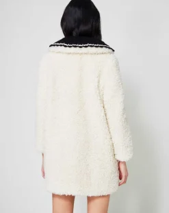 Femme Manoush Manteaux^Manteau en Fausse Fourrure Nounours col amovible écru