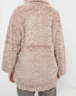 Femme See u Soon Manteaux^Manteau en fausse fourrure Menthe vieux rose