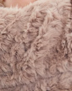 Femme See u Soon Manteaux^Manteau en fausse fourrure Menthe vieux rose