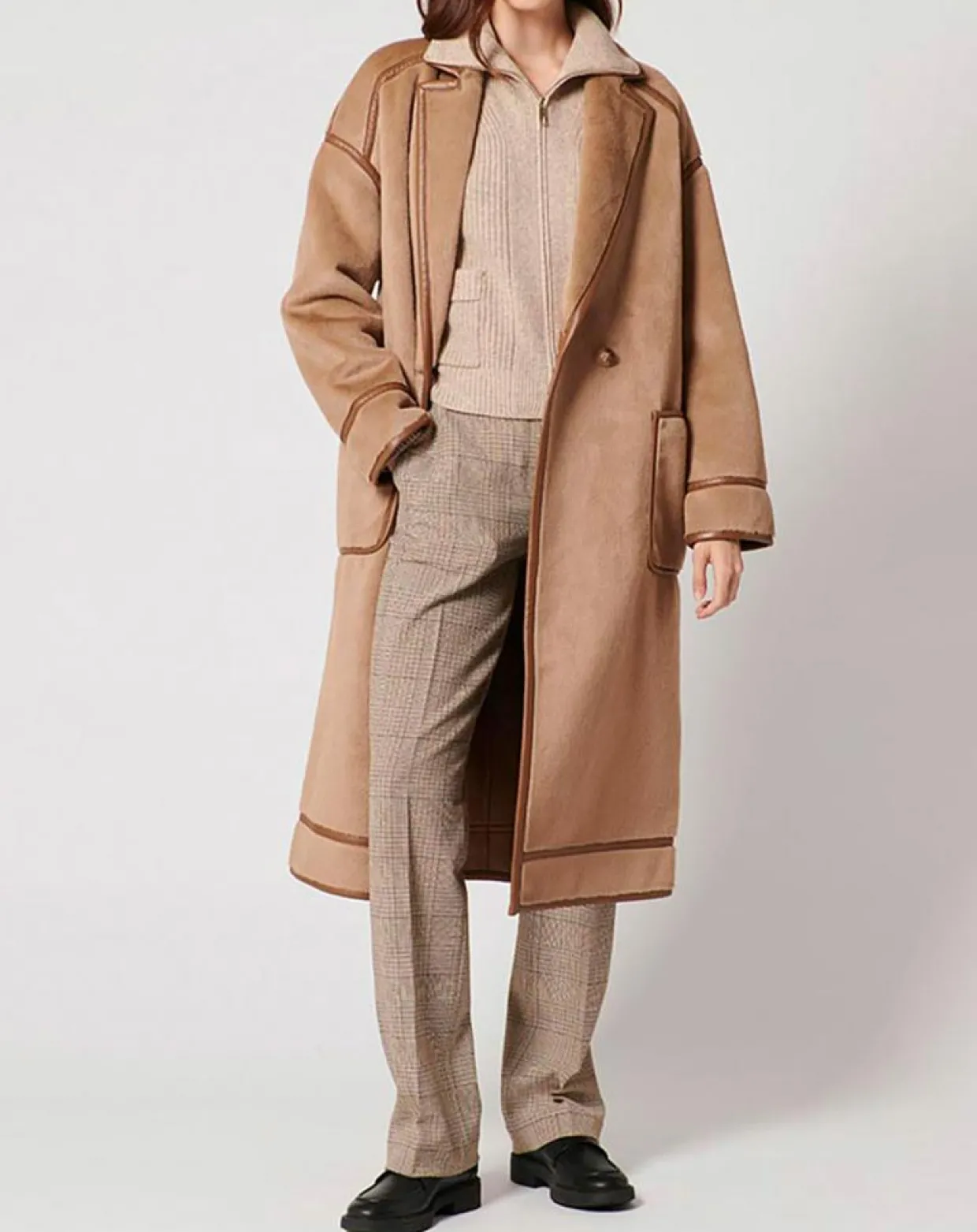 Femme Zapa Manteaux^Manteau en Fausse Peau Monranda camel