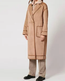 Femme Zapa Manteaux^Manteau en Fausse Peau Monranda camel