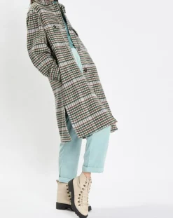 Manteau en Laine mélangée à carreaux multicolore-Marc O'Polo Hot