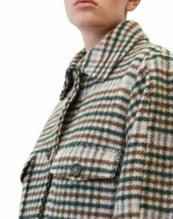Manteau en Laine mélangée à carreaux multicolore-Marc O'Polo Hot